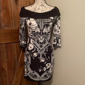 White House Black Market Black and White Floral Dress